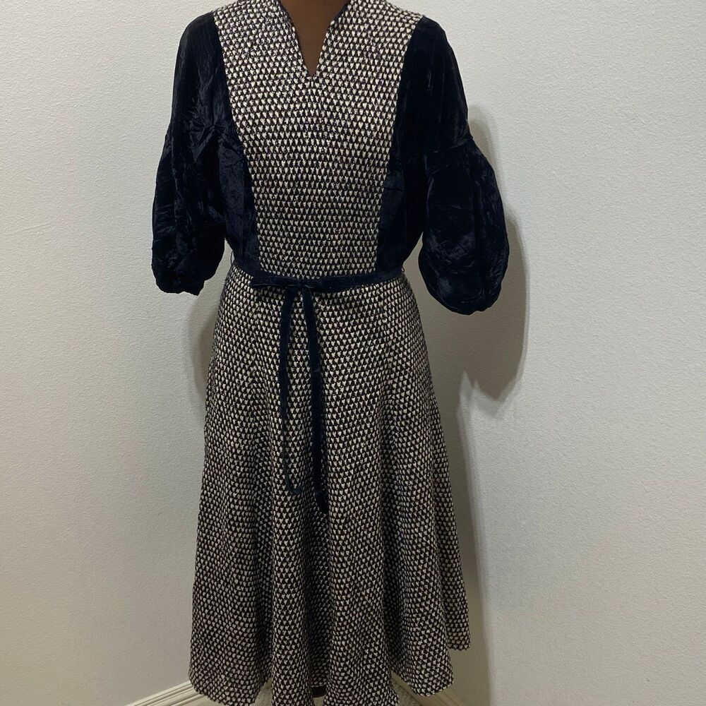 Nora Noh Black And White Midi Dress Size 8